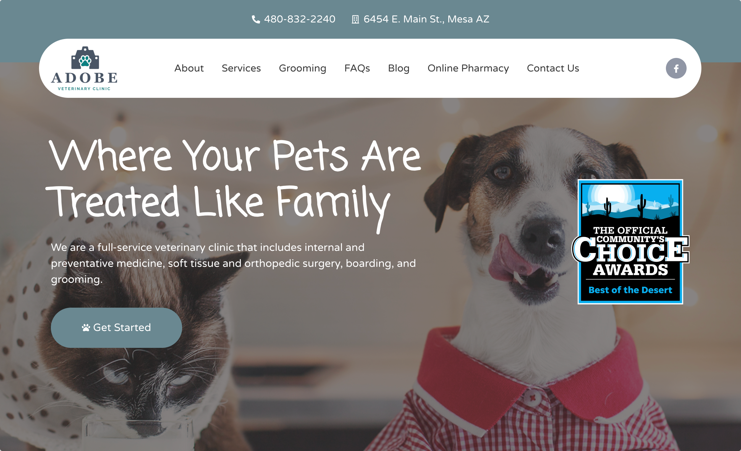 Adobe Clinic Veterinary Website