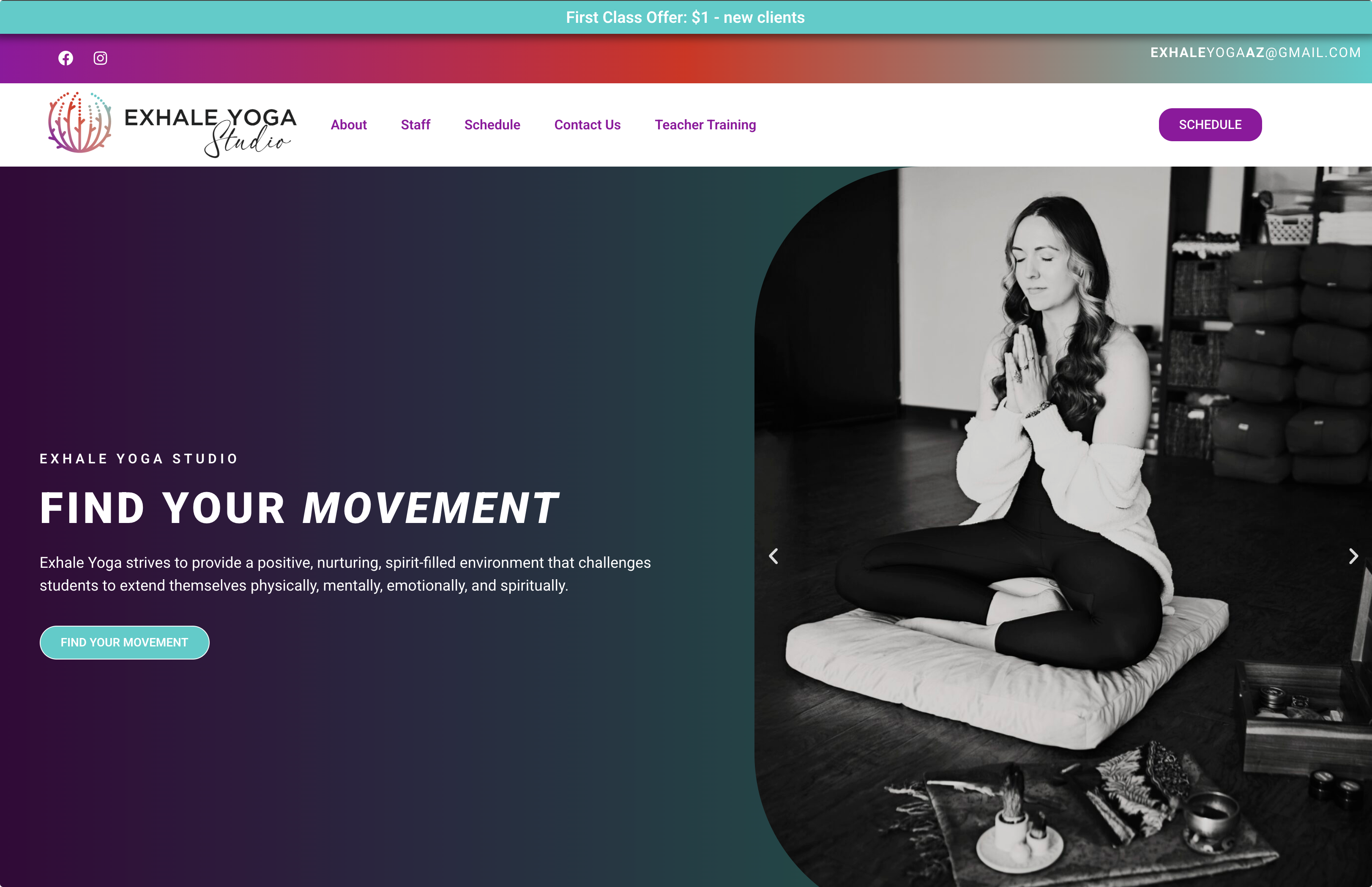Exhale Yoga AZ Website
